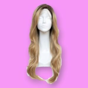 Uniwigs Tara Sandy Blonde Long Wavy Synthetic Lace Front Wig